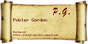 Pobler Gordon névjegykártya